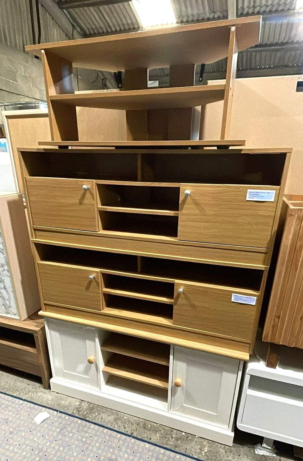 Assembled Corner 2 Door TV Unit - Oak